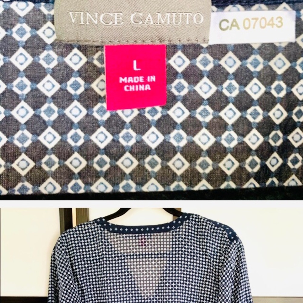 Vince Camino bohemian style L:S shirt. Contrast print around collar and… - Picture 4 of 4